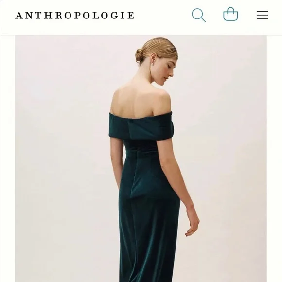 BHLDN Edison Emerald Green Velvet Dress NWT Anthropologie -  eharrisgallery.com